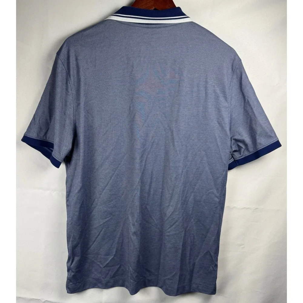 UNTUCKit Mens Day Polo Shirt Blue Heathered Pima Cotton Regular Fit 42037 L